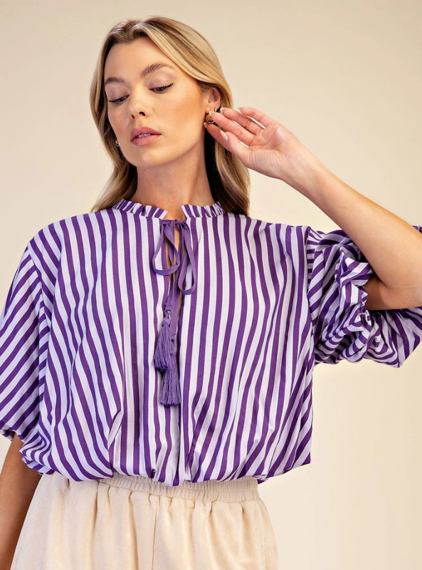 Purple Balloon Tassel Top