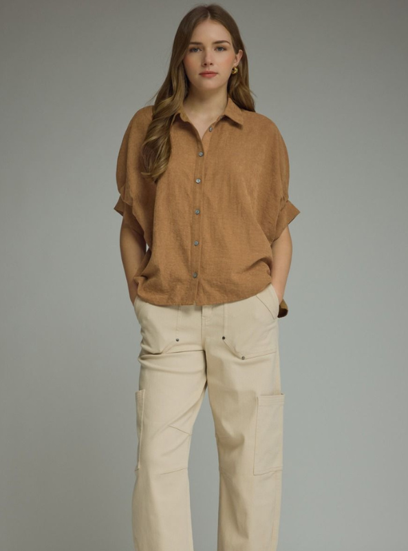 The Barrett Top- Camel