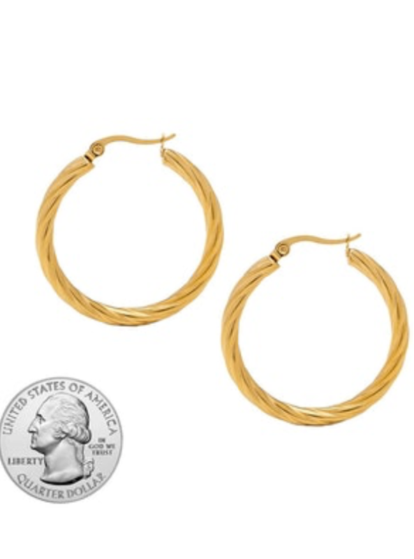 Tina Medium Hoops - Tres Chic Boutique