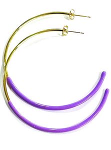 Purple Duo Enamel Hoops