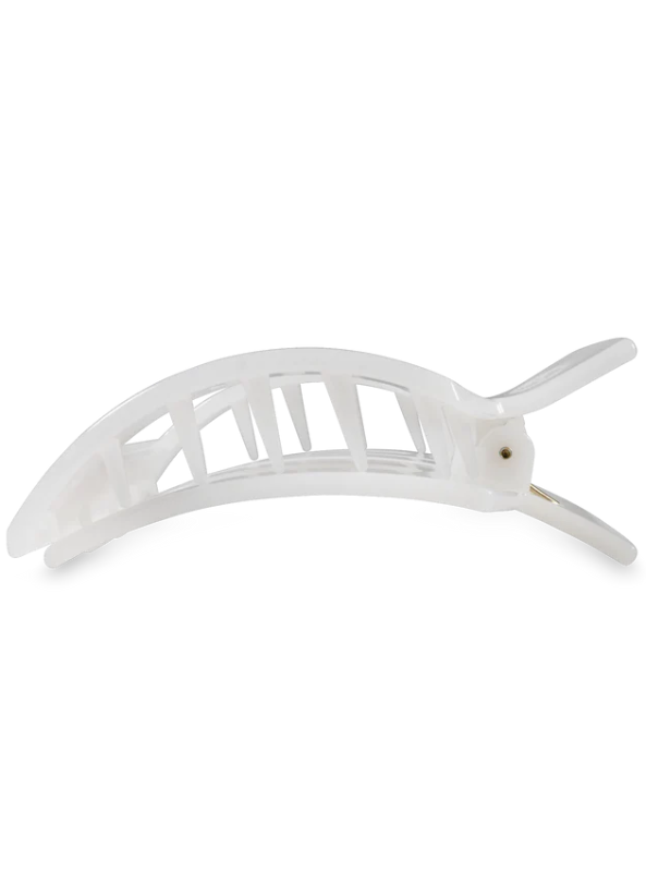 Coconut White Small Flat Square Clip - Tres Chic Boutique