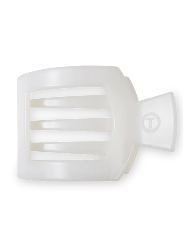 Coconut White Small Flat Square Clip - Tres Chic Boutique