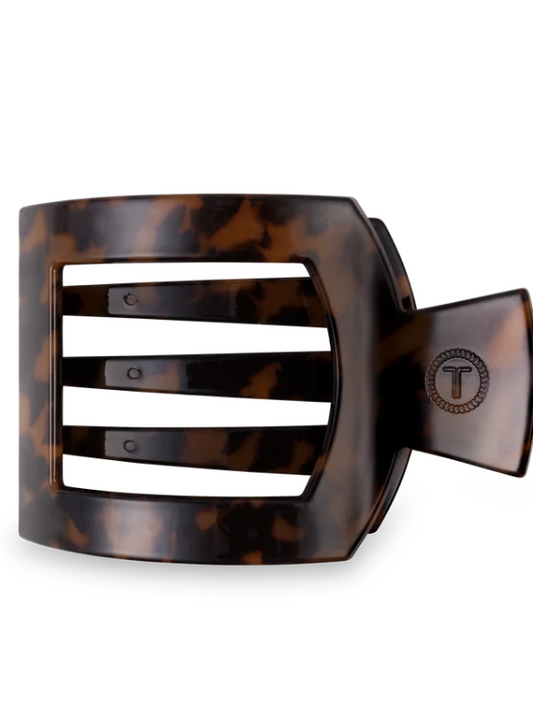 Tortoise Large Flat Square Clip - Tres Chic Boutique