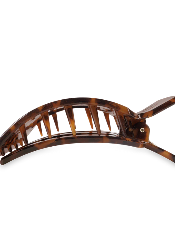 Tortoise Large Flat Square Clip - Tres Chic Boutique