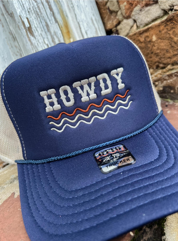 Howdy Wave Trucker Hat - Tres Chic Boutique