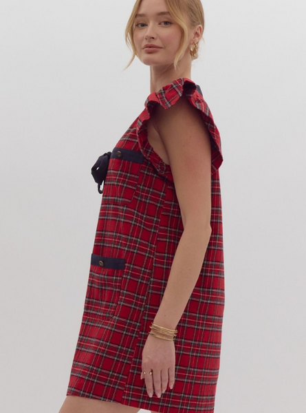 Plaid Button Dress