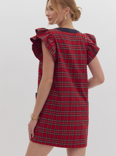 Plaid Button Dress