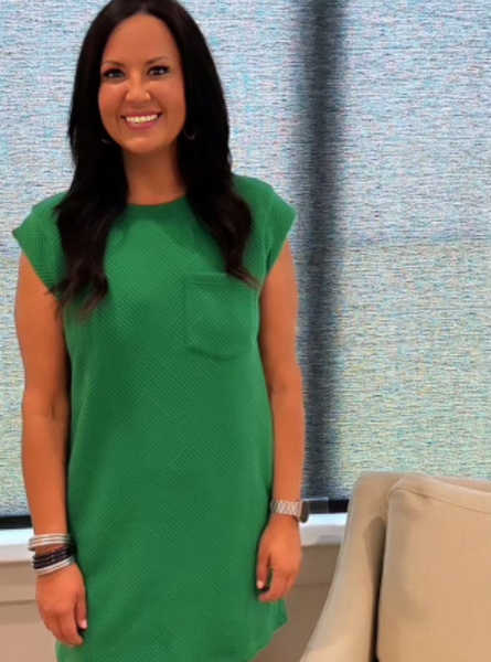 Textured Green Mini Dress - Tres Chic Boutique