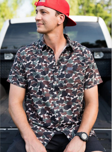 Throwback Camo Performance Button Up
