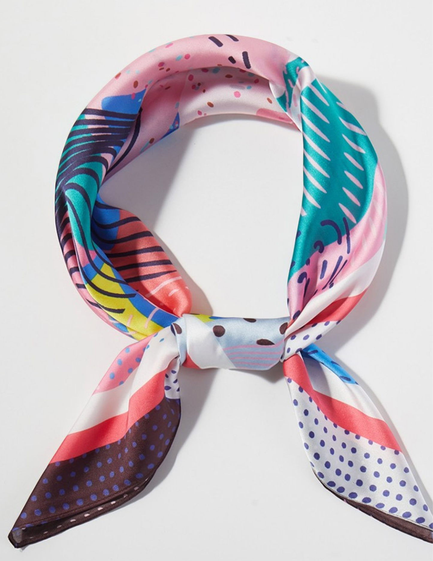 Abstract Collage Print Square Bandana Scarf