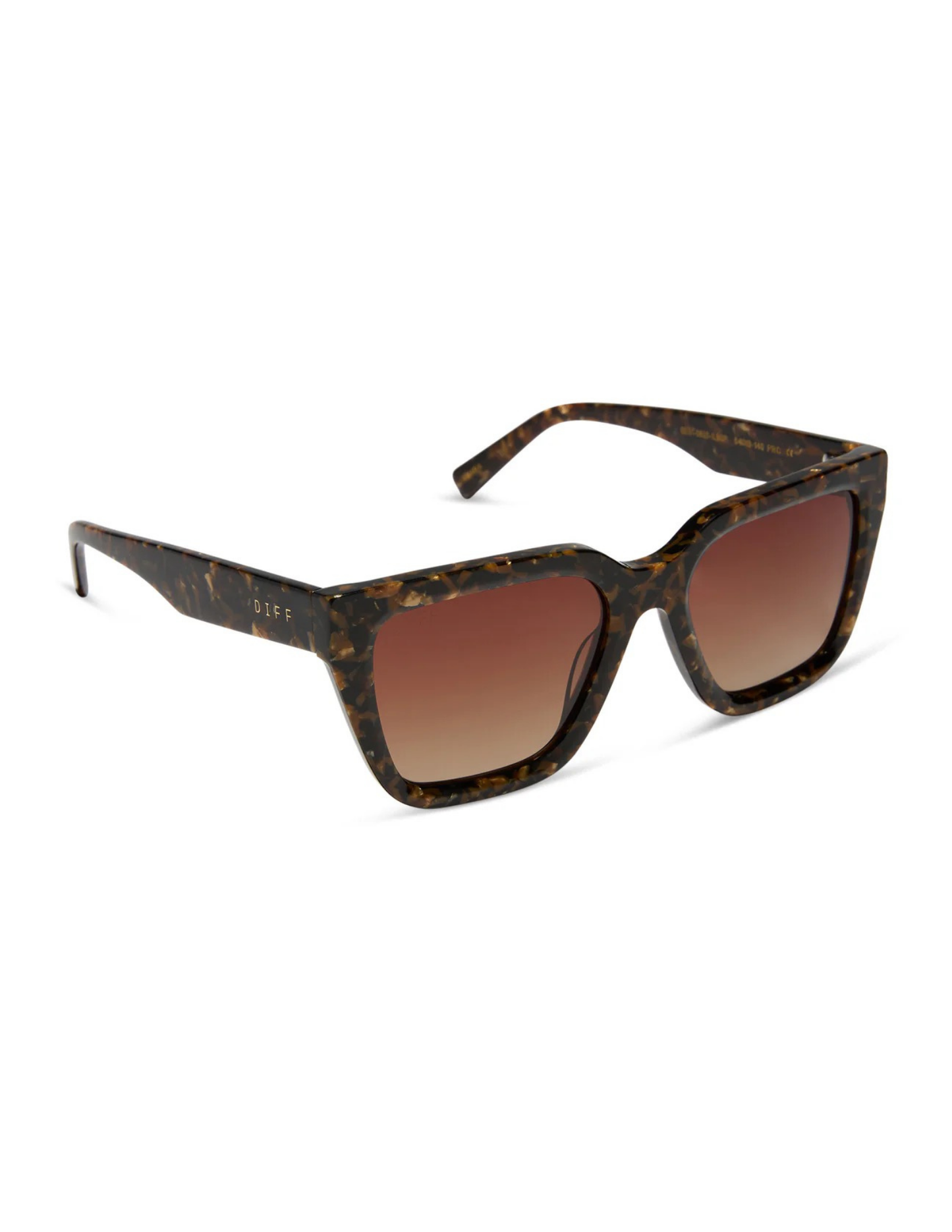 Amara- Glitter Tortoise Brown Gradient Polarized Sunglasses