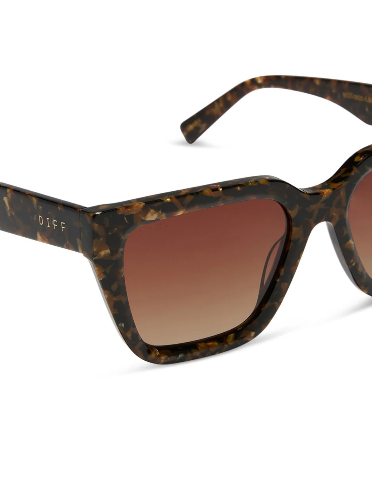 Amara- Glitter Tortoise Brown Gradient Polarized Sunglasses