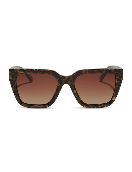 Amara- Glitter Tortoise Brown Gradient Polarized Sunglasses