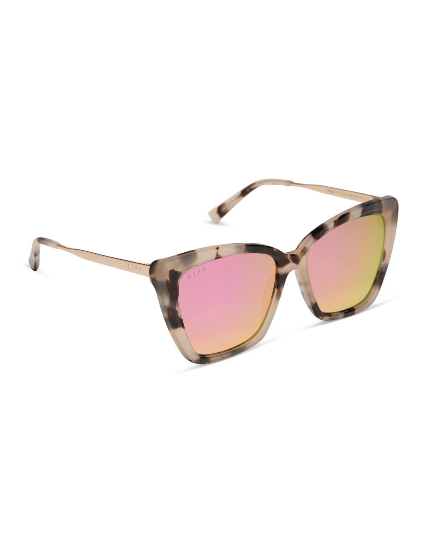 Becky II- Cream Tortoise Pink Mirror Sunglasses