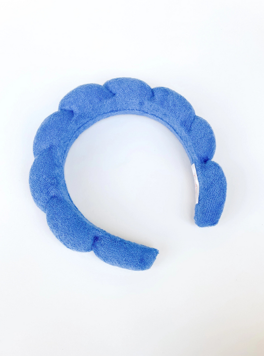 Grwm Puffy Terrycloth Spa Headband- Cobalt - Tres Chic Boutique