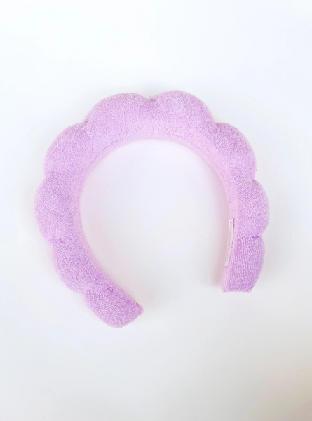 Grwm Puffy Terrycloth Spa Headband- Lilac