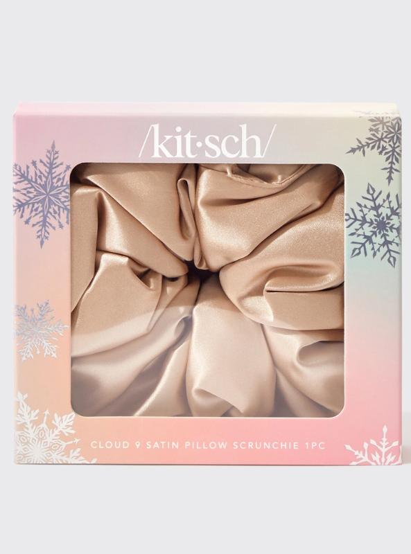 Kitsch- Holiday Cloud 9 Satin Pillow Scrunchie 1pc - Champagne - Tres Chic Boutique