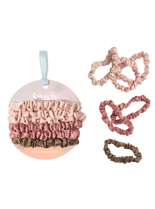 Kitsch-Holiday Ultra Petite Scrunchies 6 Pc Set - Terracotta - Tres Chic Boutique