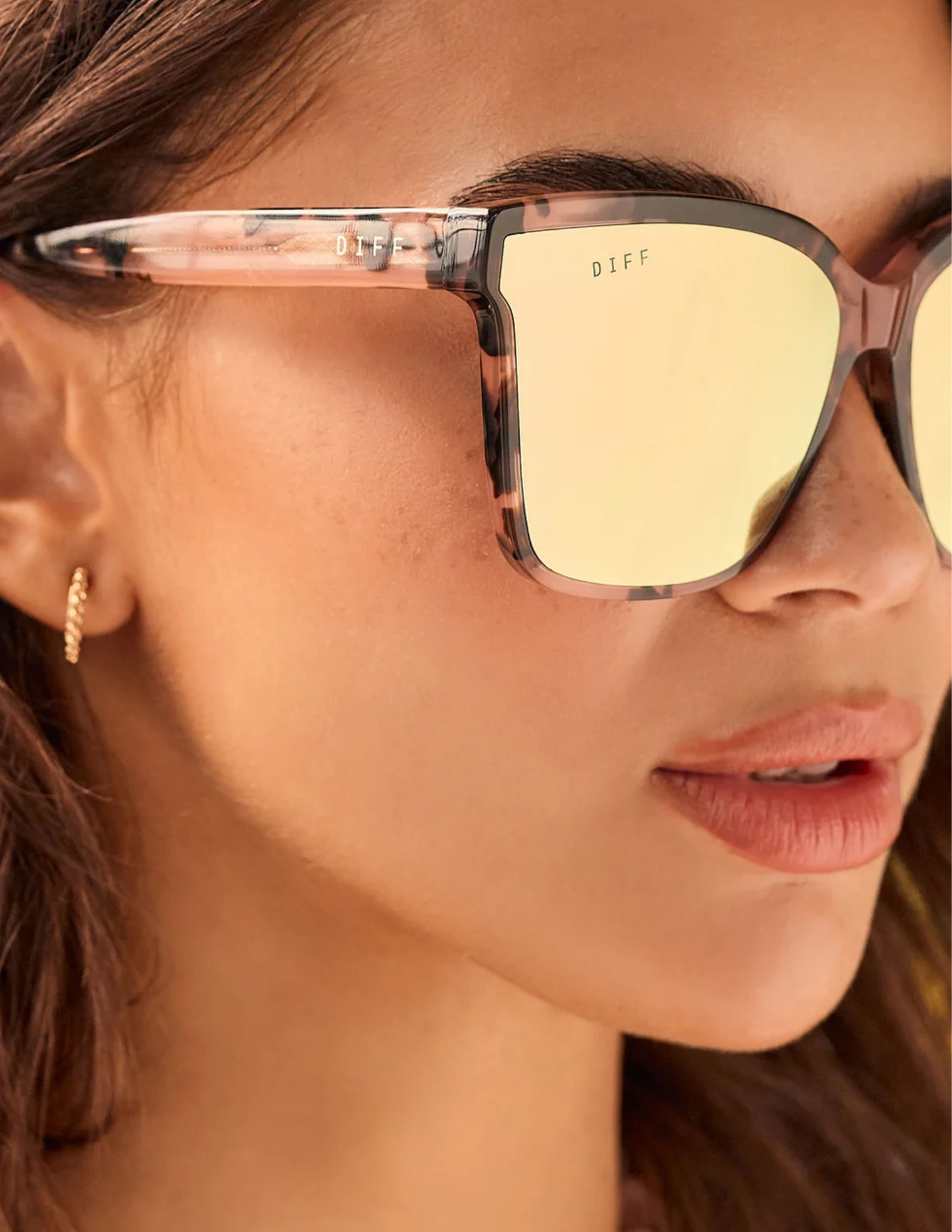 Meredith- Himalayan Tortoise Taupe Mirror Sunglasses