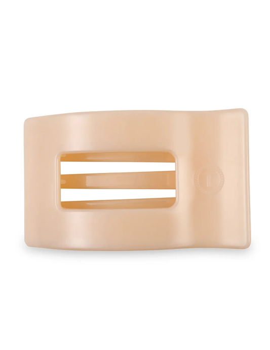 Flat Rectangle Hair Clip - Almond Beige - Large