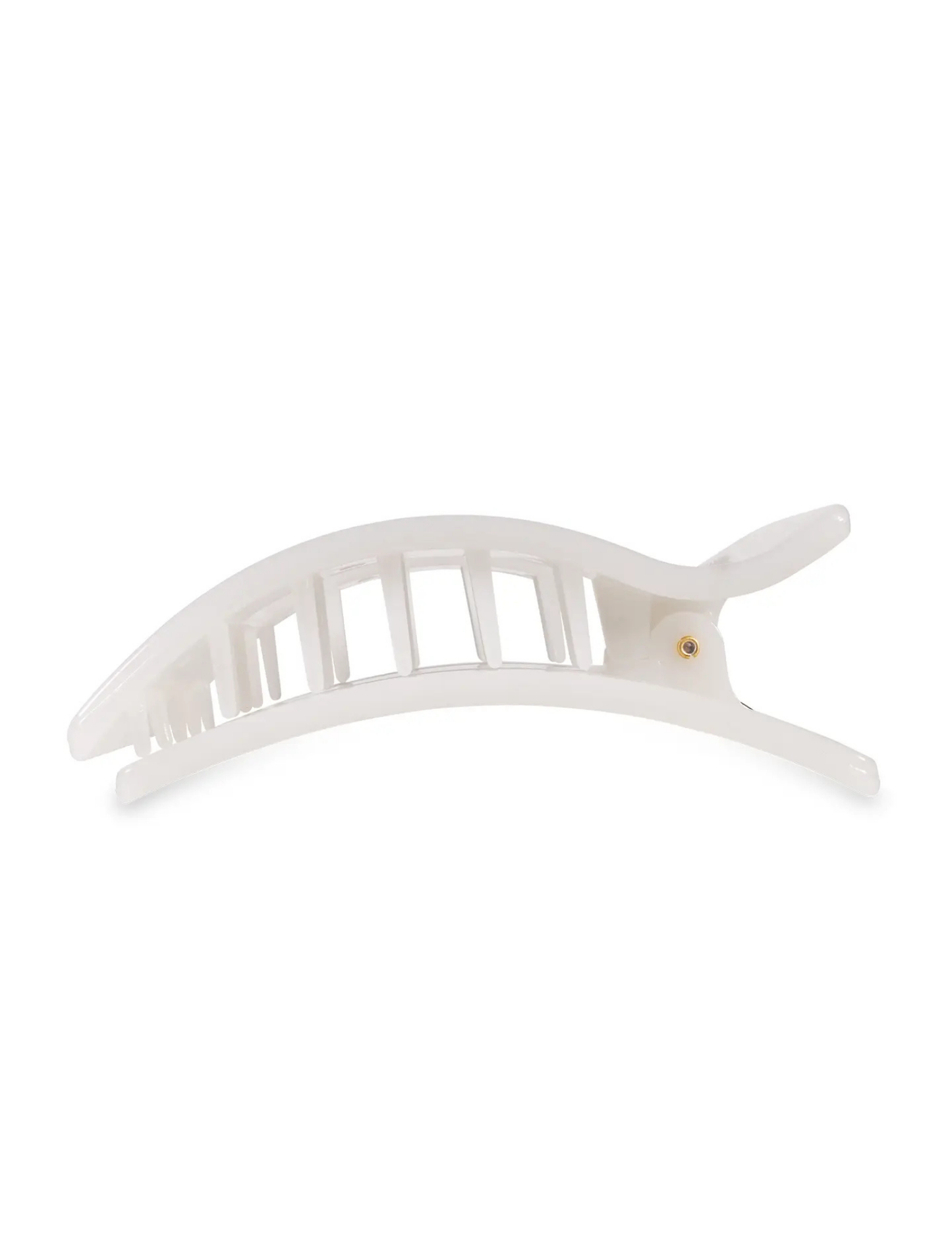 Flat Rectangle Hair Clip - Coconut White - Large
