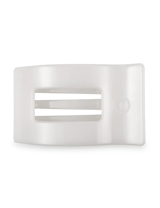 Flat Rectangle Hair Clip - Coconut White - Large