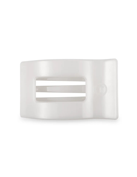 Flat Rectangle Hair Clip - Coconut White - Medium