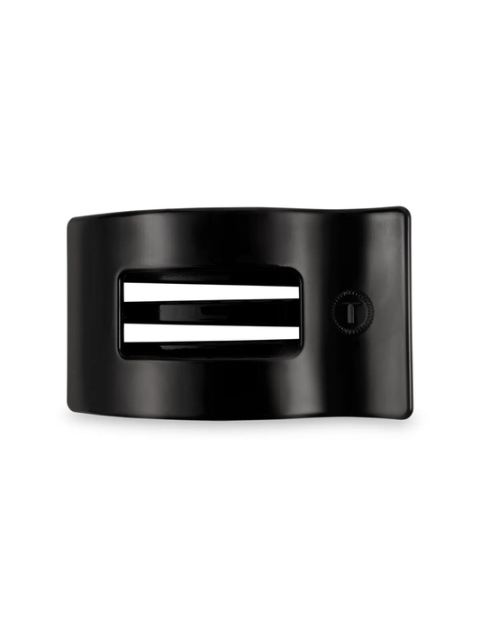 Flat Rectangle Hair Clip - Jet Black - Medium