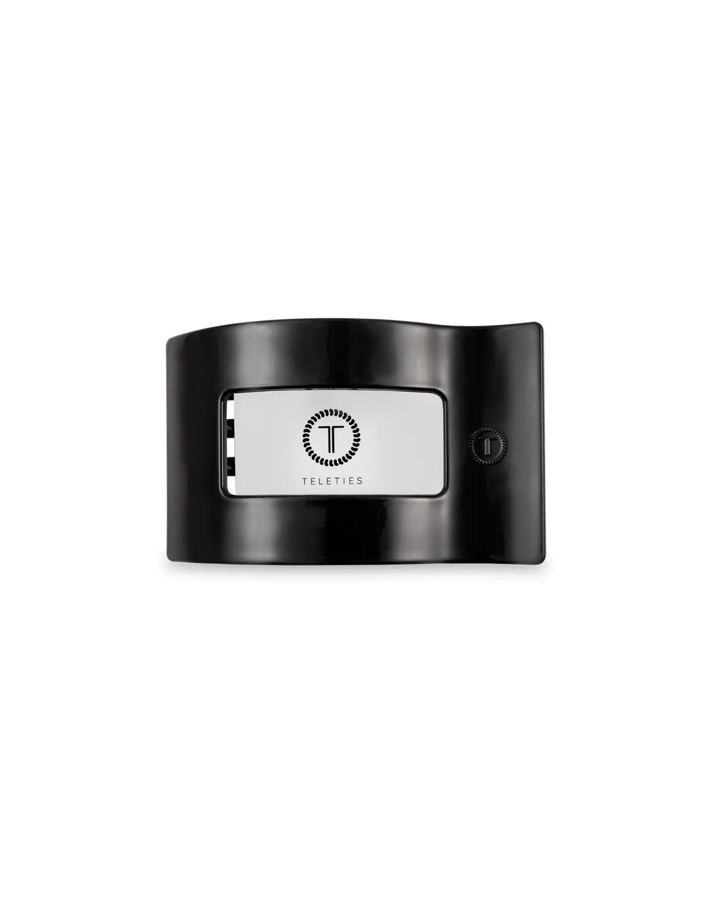 Flat Rectangle Hair Clip - Jet Black - Small