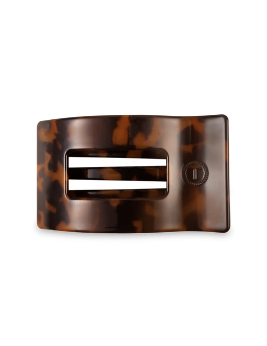 Flat Rectangle Hair Clip - Tortoise - Medium
