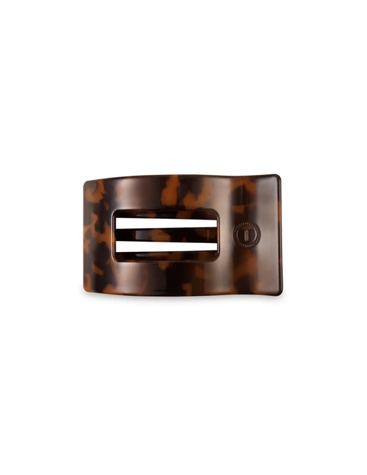 Flat Rectangle Hair Clip - Tortoise - Small