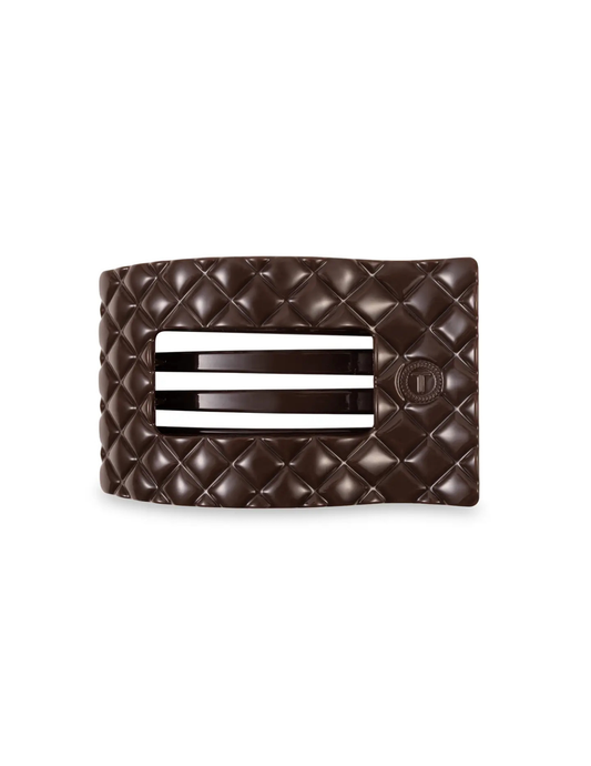 Flat Rectangle Hair Clip - Truly Taupe Quilted - Medium
