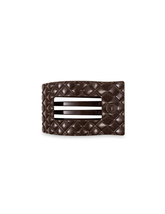 Flat Rectangle Hair Clip - Truly Taupe Quilted - Small