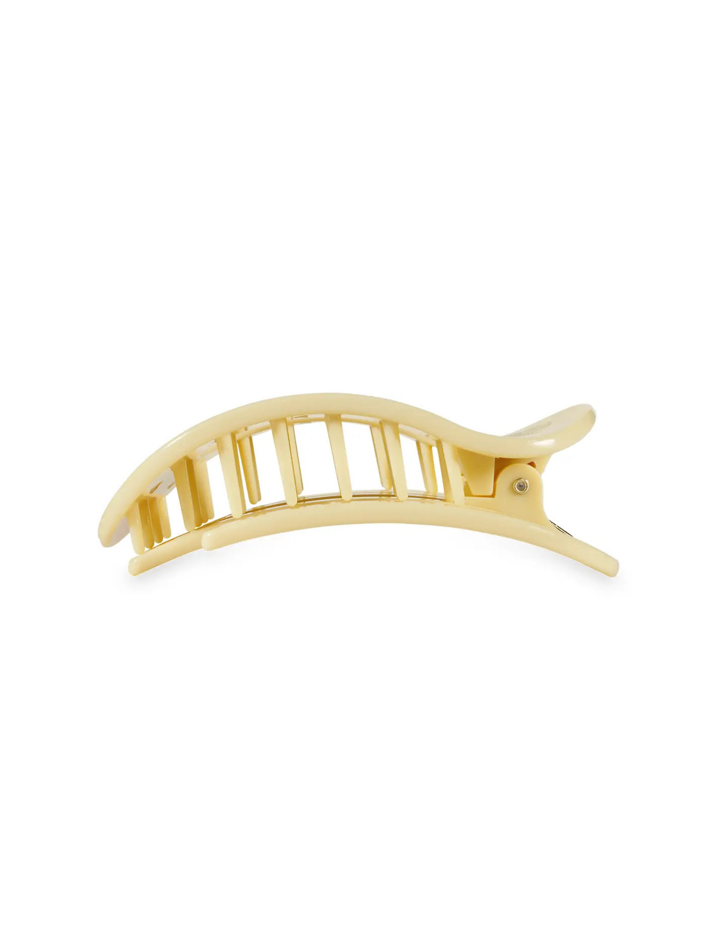 Flat Round Hair Clip - Butter Yellow - Medium