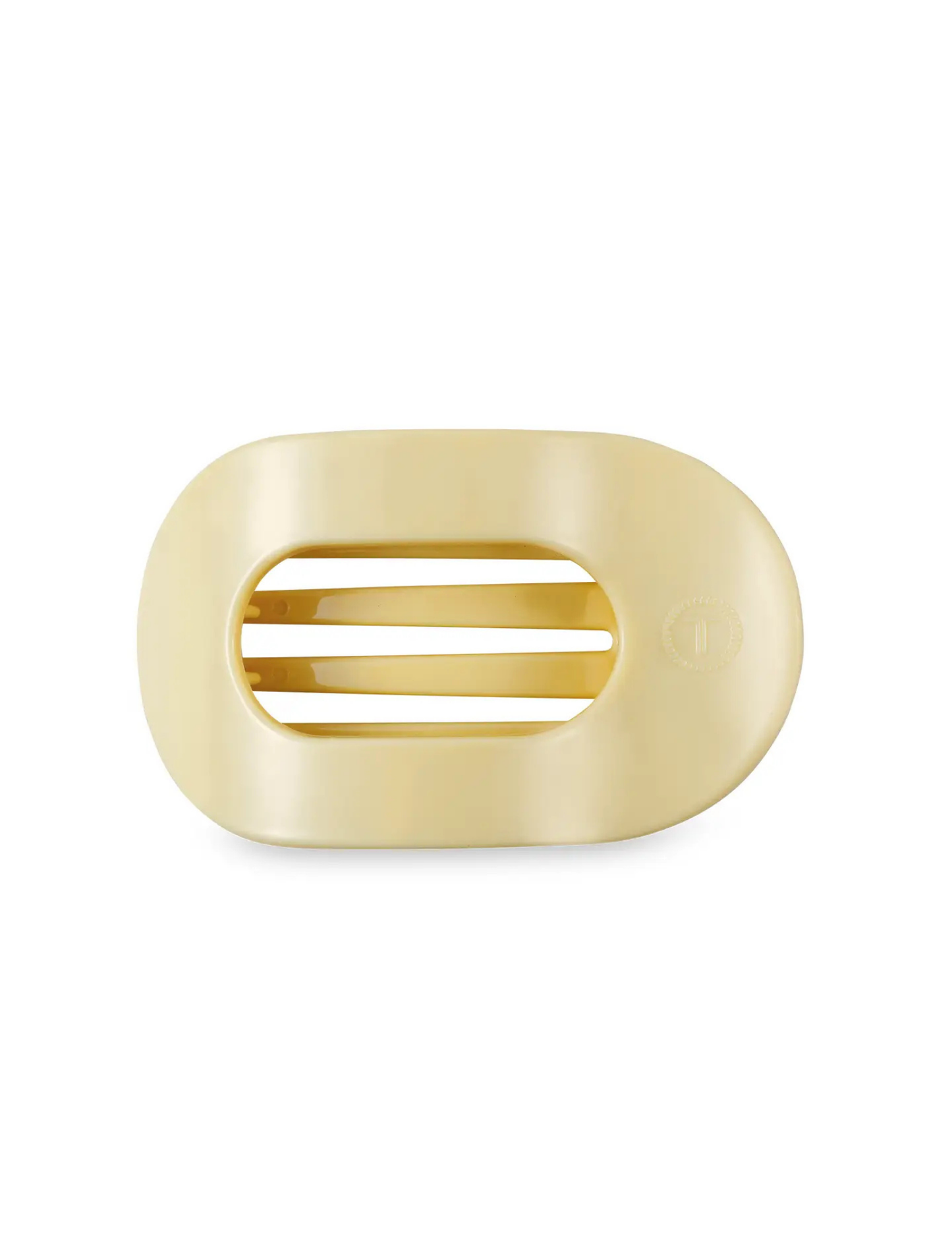Flat Round Hair Clip - Butter Yellow - Medium