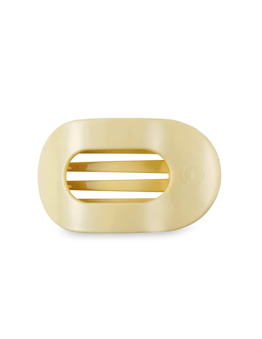Flat Round Hair Clip - Butter Yellow - Medium
