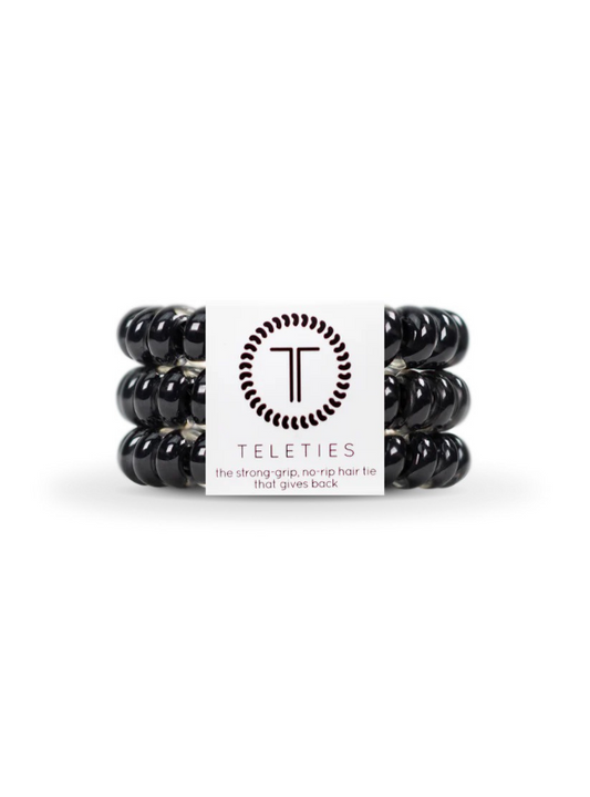 Jet Black Hair Ties - Large