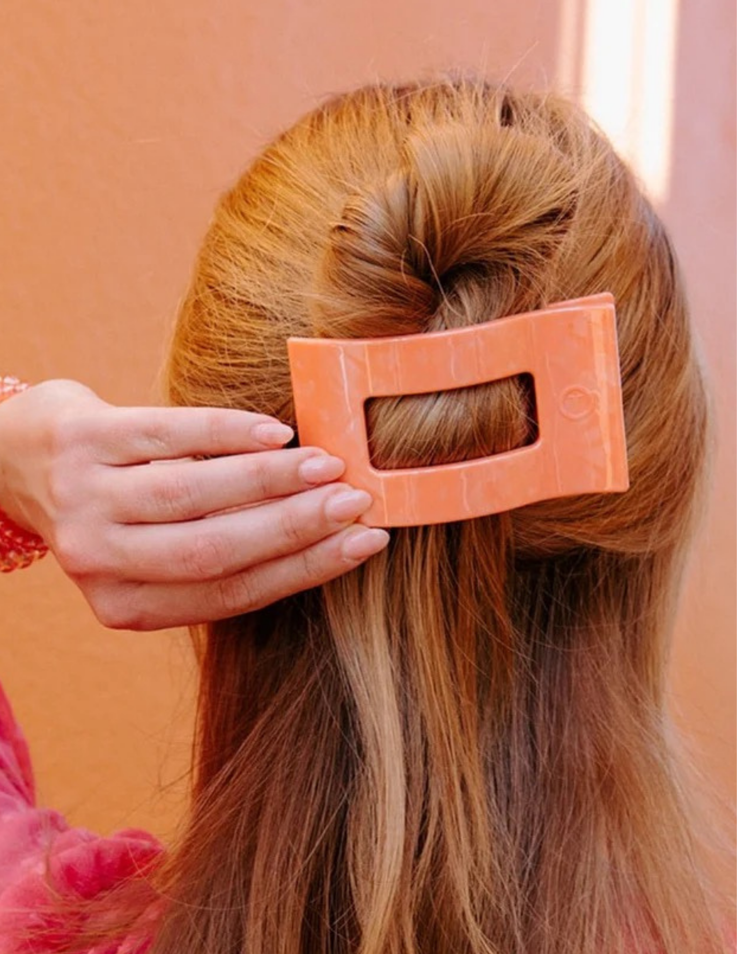 Medium Flat Rectangle Hair Clip- Dreamsicle