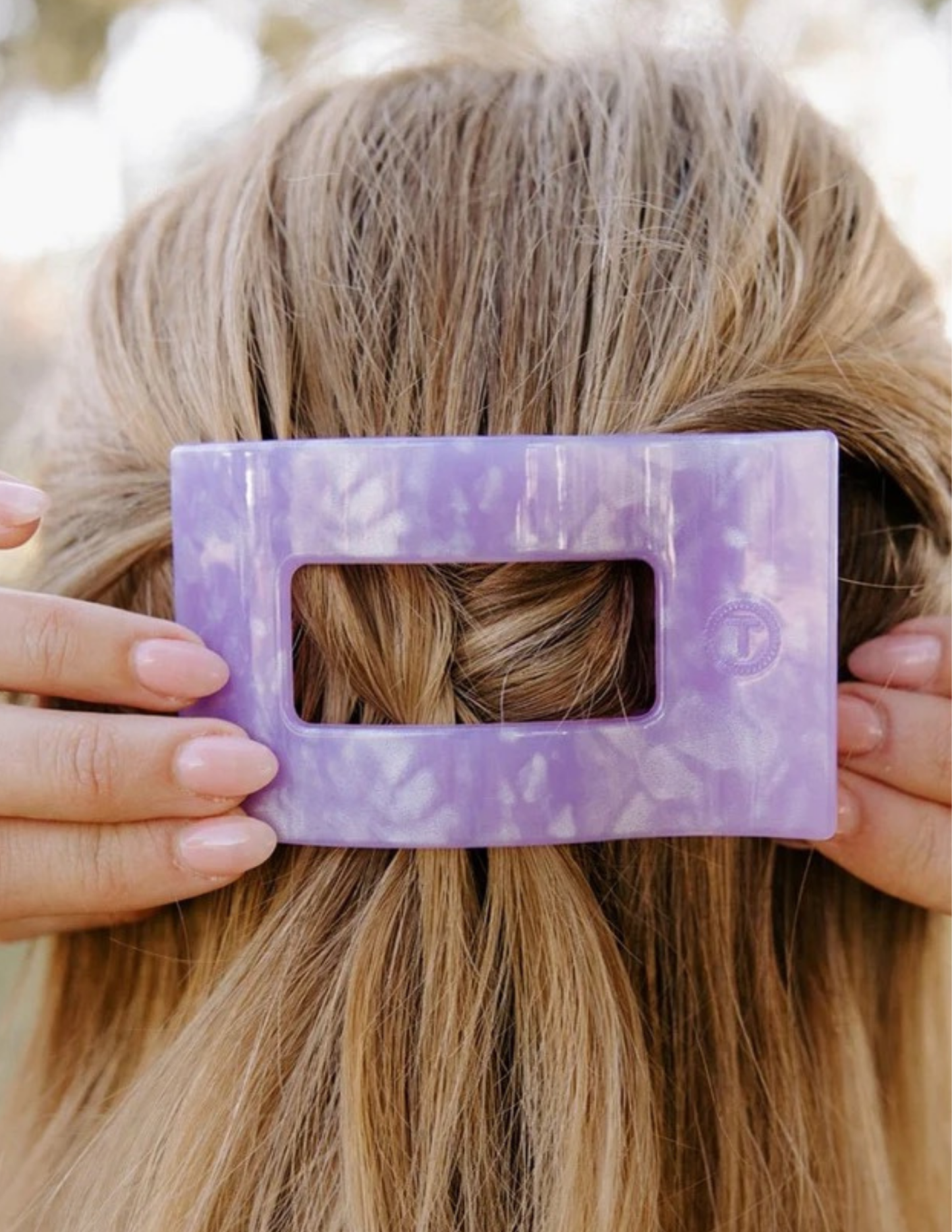 Medium Flat Rectangle Hair Clip-Lavender Mist