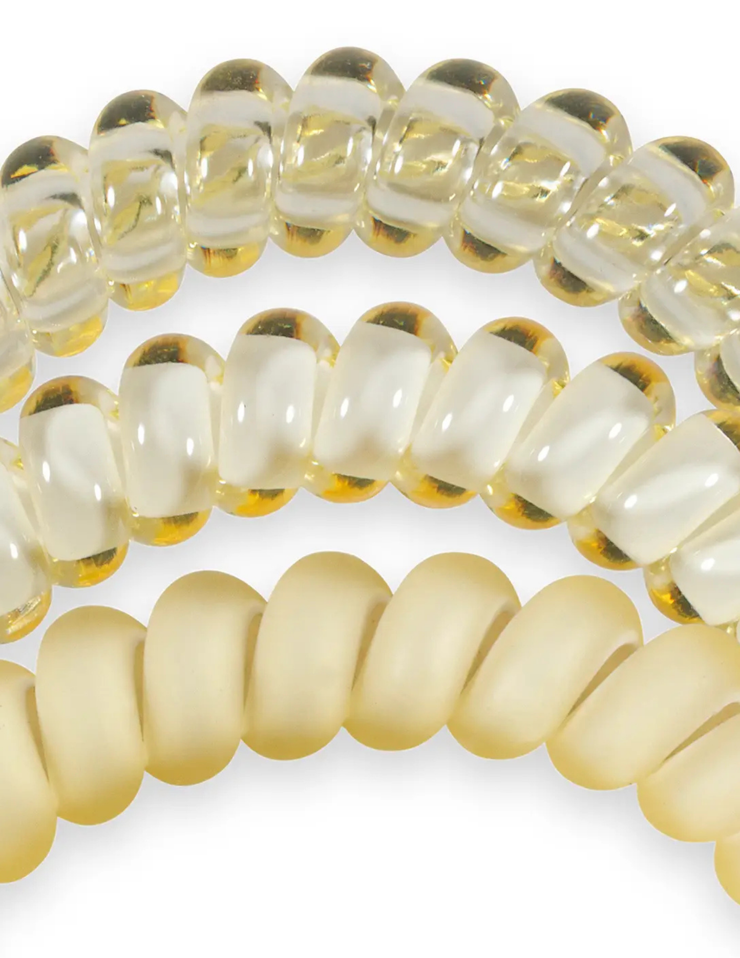 Spiral Hair Coils - Butter Yellow Hair Ties - Small