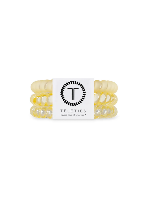 Spiral Hair Coils - Butter Yellow Hair Ties - Small