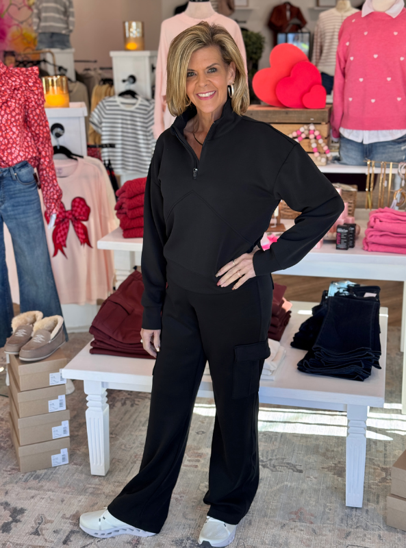 7Diamonds Rev Crop Quarter-Zip- Onyx