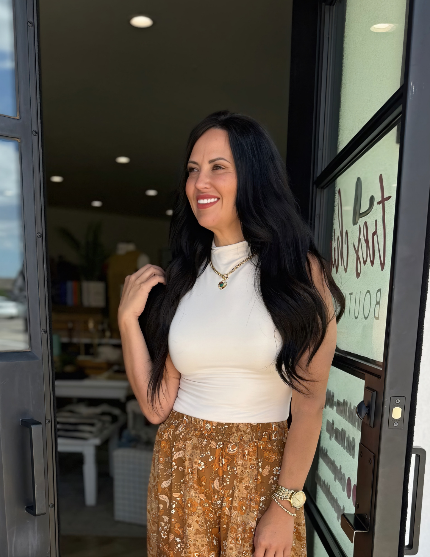 Mock Neck Bodysuit- Cream