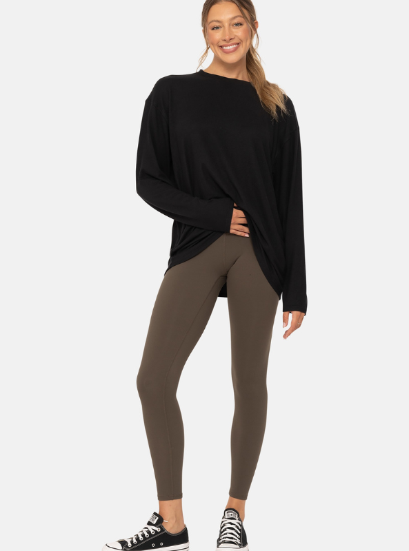 Dark Olive Manhattan Minimal Leggings - Tres Chic Boutique