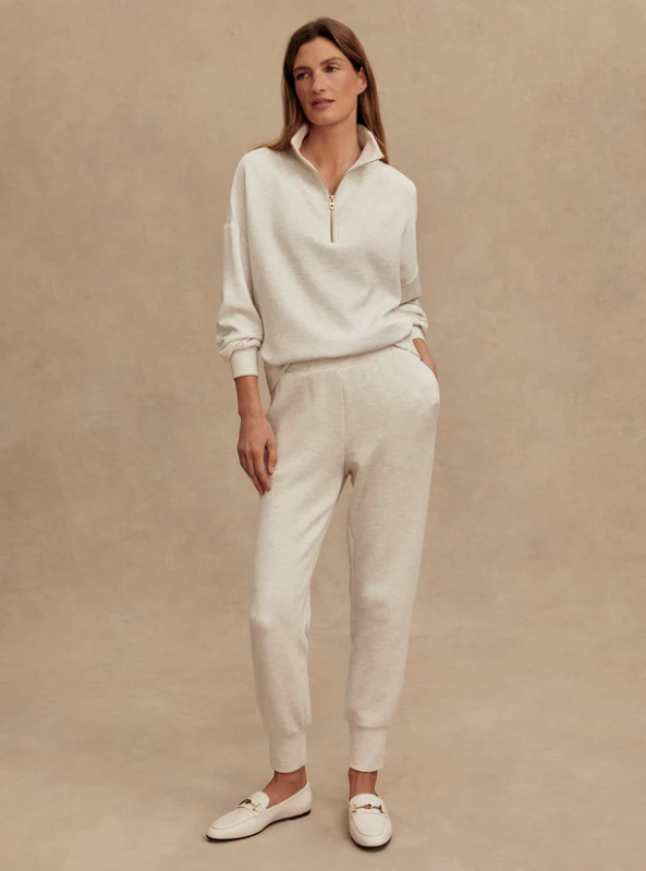 Varley- The Slim Cuff Pant 25"- Ivory Marl