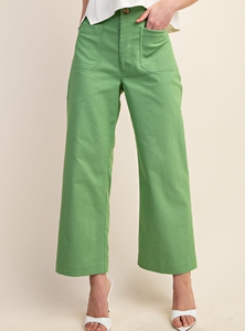 Apple Green Ankle Cropped Pants