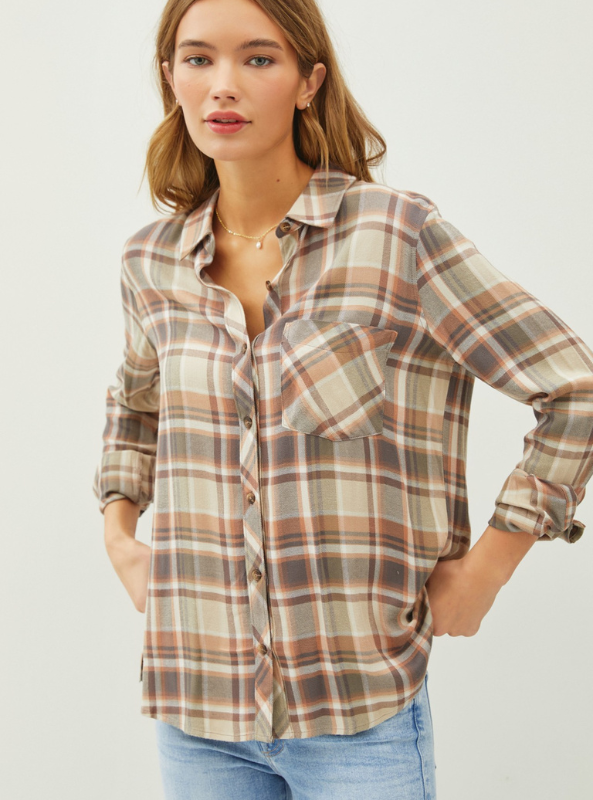 Classic Flannel Top - Tres Chic Boutique