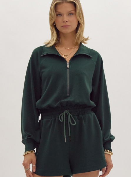 Hunter Green Romper