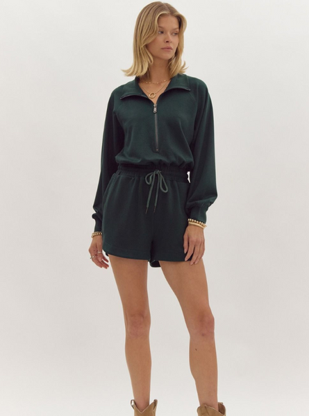 Hunter Green Romper