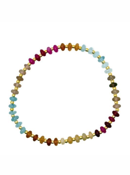 Dainty Jewel Tone Multicolor Gemstone Bracelet
